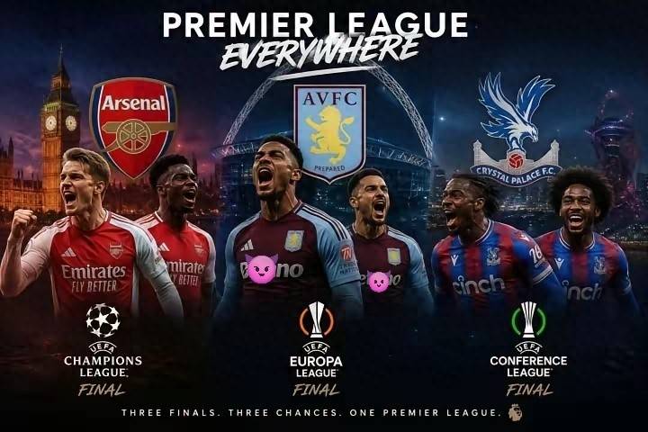 รอบชิงชนะเลิศยุโรปครั้งที่ 3: พรีเมียร์ลีก 3 ทีม, ลีกเอิง 1 และลาลีกา แต่ละทีม, พรีเมียร์ลีกคาดว่าจะรวมแม่น้ำและทะเลสาบ_astonvilla_europa league_uefa แชมเปี้ยนส์ลีก